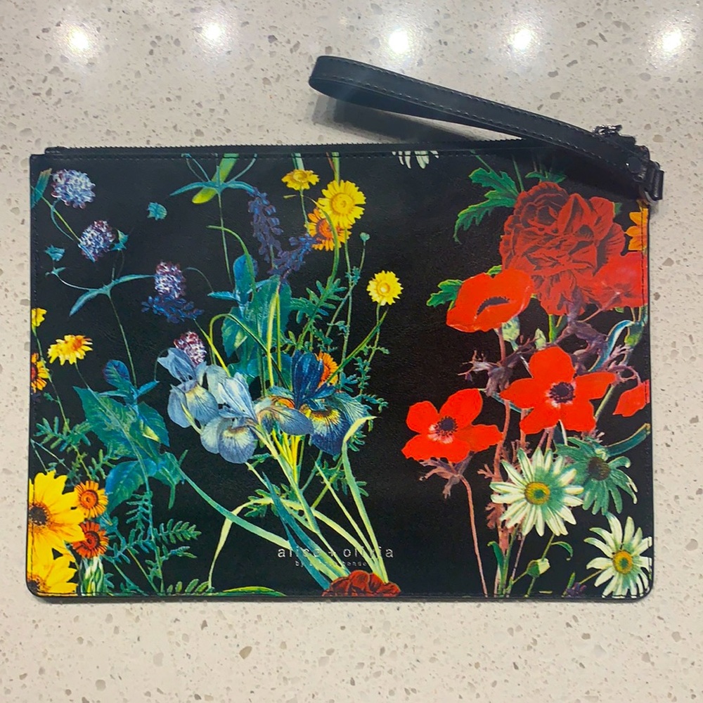 Lambskin Floral Embellished alice + olivia clutch